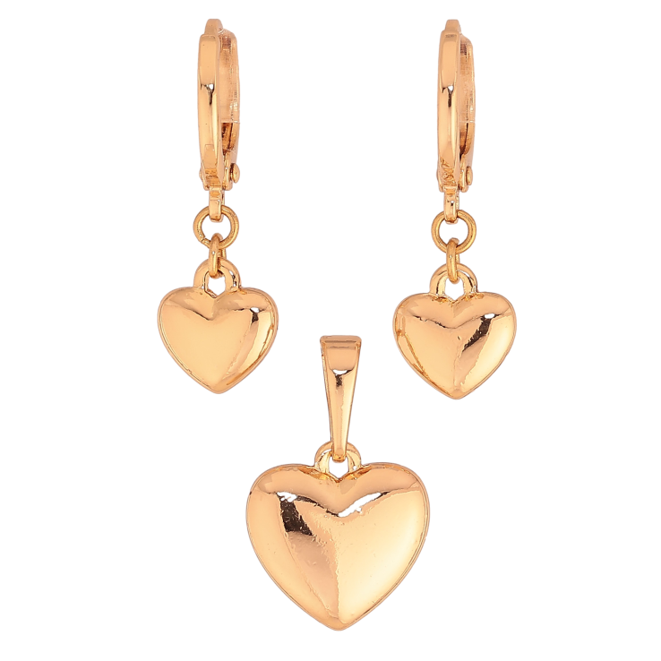 Набір Xuping колір Позолота 18K сережки кулон "Сердечки" фото №9