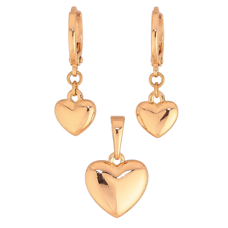 Набор Xuping цвет Позолота 18K серьги кулон "Сердечки" фото №1