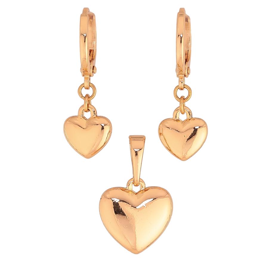 Набір Xuping колір Позолота 18K сережки кулон "Сердечки" фото №1