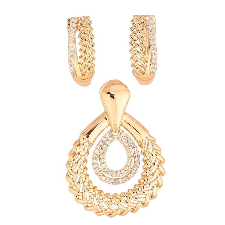 Набір Xuping колір Позолота 18K сережки кулон "Візерунок з кристалами" фото №5