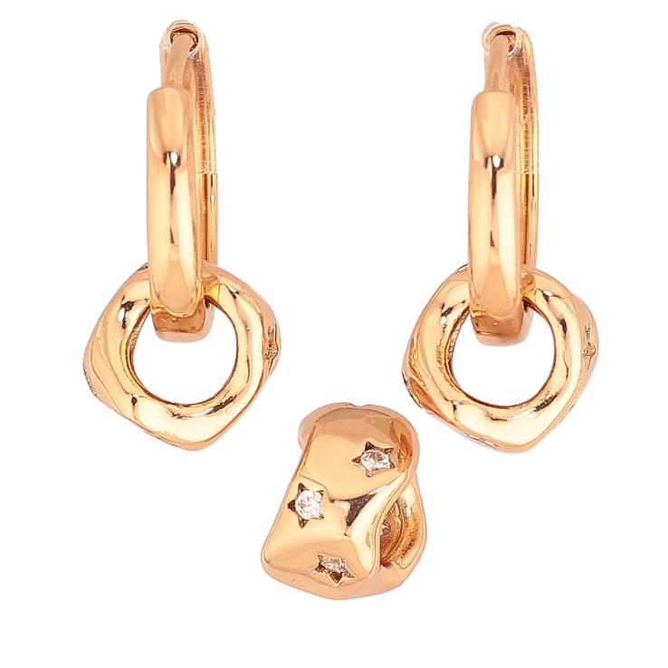 Набір Xuping колір Позолота 18K сережки кулон "Візерунок з кристалами" фото №7