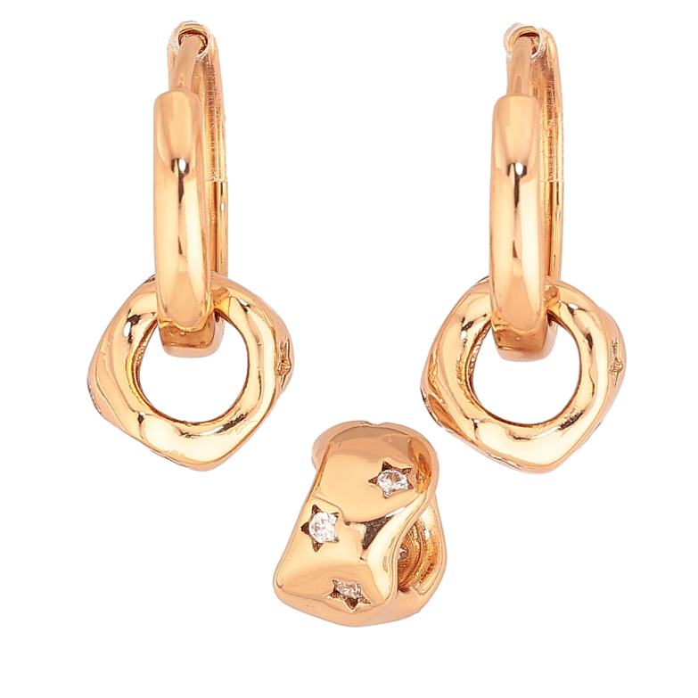 Набір Xuping колір Позолота 18K сережки кулон "Візерунок з кристалами" фото №22 Набір Xuping колір Позолота 18K сережки кулон "Візерунок з кристалами" фото №22