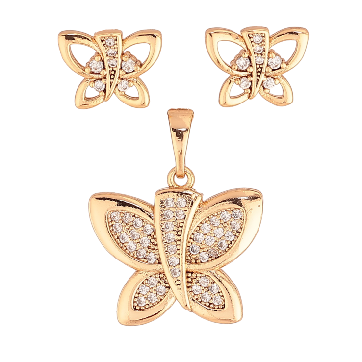 Набір Xuping колір Позолота 18K сережки кулон "Метелики" фото №23 Набір Xuping колір Позолота 18K сережки кулон "Метелики" фото №23