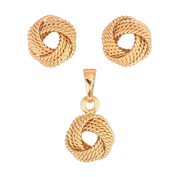 Набір Xuping колір Позолота 18K сережки кулон "Декоративні кільця" фото №13 Набір Xuping колір Позолота 18K сережки кулон "Декоративні кільця" фото №13