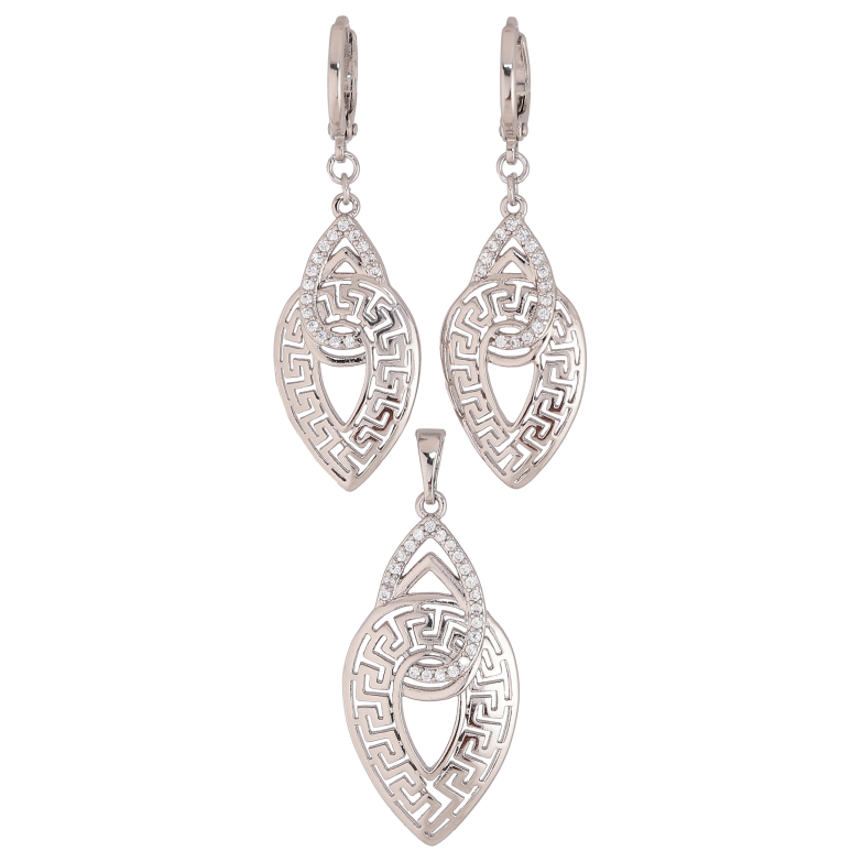 Набір Xuping колір Родій Сережки Кулон "Декоративні підвіски з кристалами" фото №1