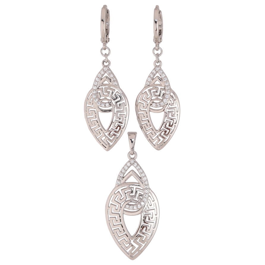 Набір Xuping колір Родій Сережки Кулон "Декоративні підвіски з кристалами" фото №1