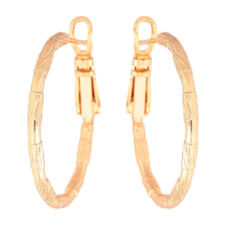 Серьги Xuping M&L цвет 18K кольца (конго) "Декоративный узор" ø 2.5см фото №8