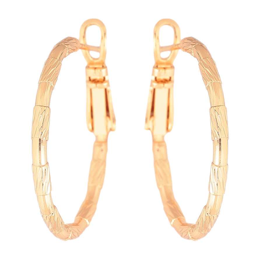 Серьги Xuping M&L цвет 18K кольца (конго) "Декоративный узор" ø 2.5см фото №1