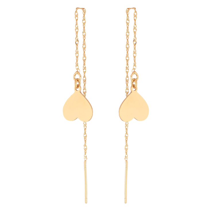 Сережки Xuping M&L колір 18K протяжки "Сердечки на ланцюжках" фото №15