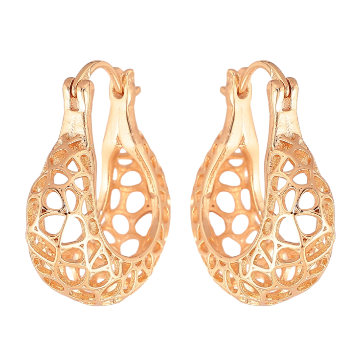 Сережки Xuping M&L колір 18K замок-шпилька "Декоративний візерунок" ø 2см фото №17 Сережки Xuping M&L колір 18K замок-шпилька "Декоративний візерунок" ø 2см фото №17