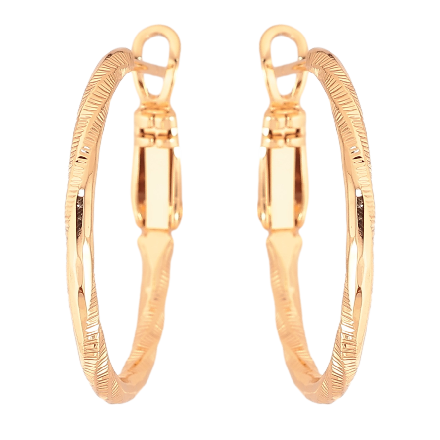 Сережки Xuping M&L колір 18K кільця (конго) "Декоративний візерунок" ø 2.5см фото №1 Сережки Xuping M&L колір 18K кільця (конго) "Декоративний візерунок" ø 2.5см фото №1