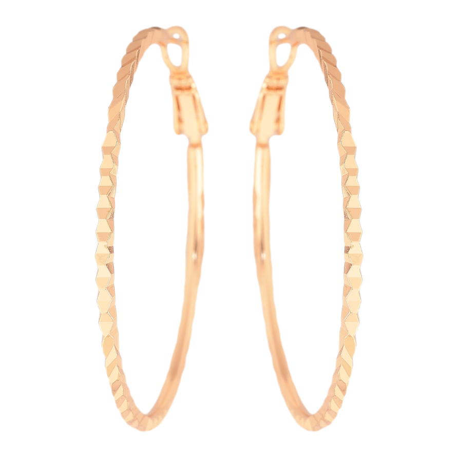 Сережки Xuping M&L колір 18K кільця (конго) "Декоративний візерунок" ø 4.5см фото №1