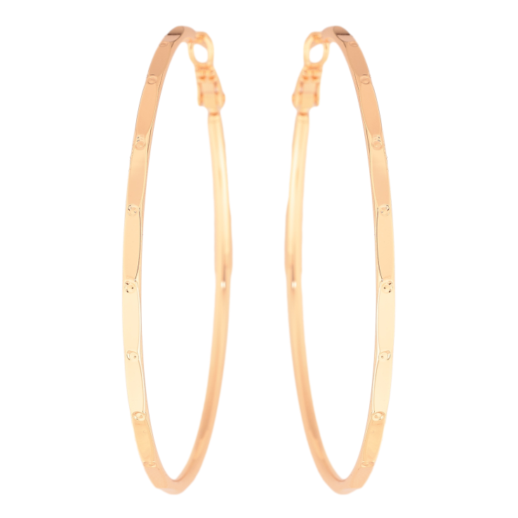 Сережки Xuping M&L колір 18K кільця (конго) "Декоративний візерунок" ø 6см фото №12