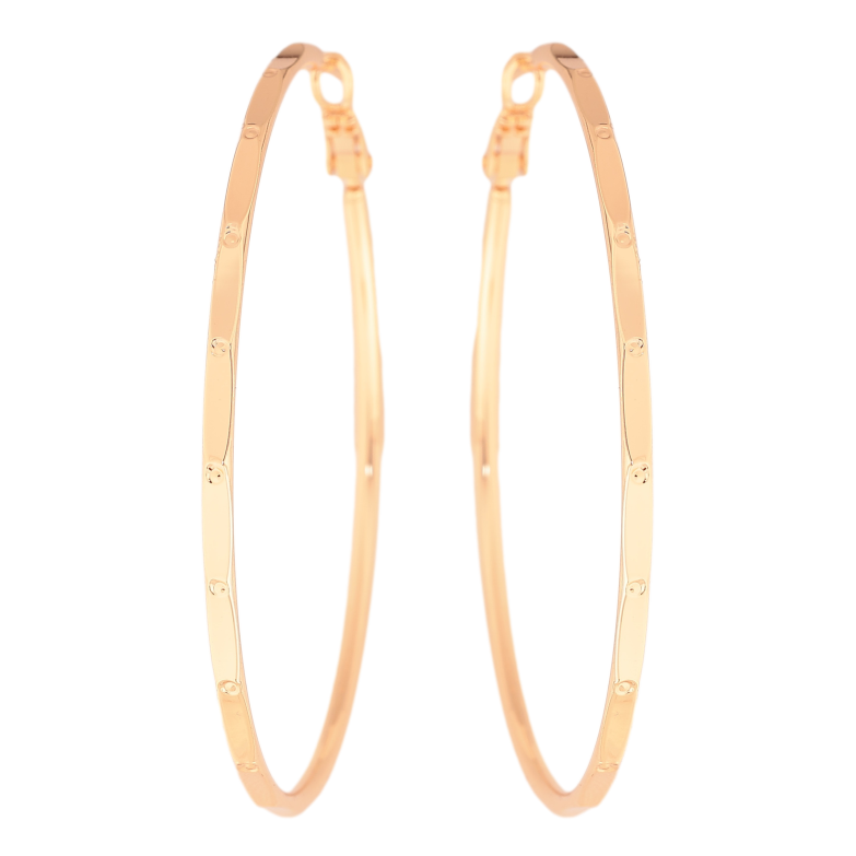 Сережки Xuping M&L колір 18K кільця (конго) "Декоративний візерунок" ø 6см фото №1