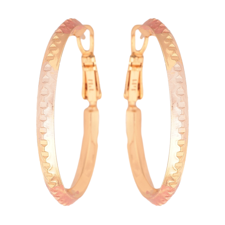 Сережки Xuping M&L колір 18K кільця (конго) "Декоративний візерунок з фарбуванням" ø 3.5см фото №1