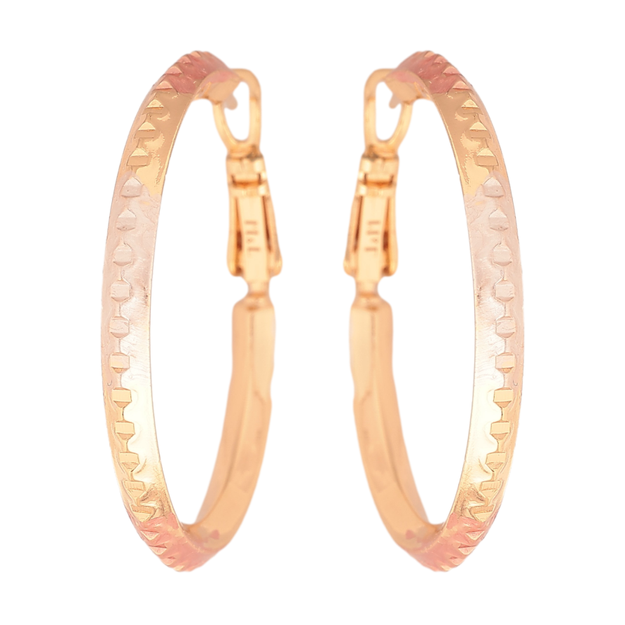 Сережки Xuping M&L колір 18K кільця (конго) "Декоративний візерунок з фарбуванням" ø 3.5см фото №1