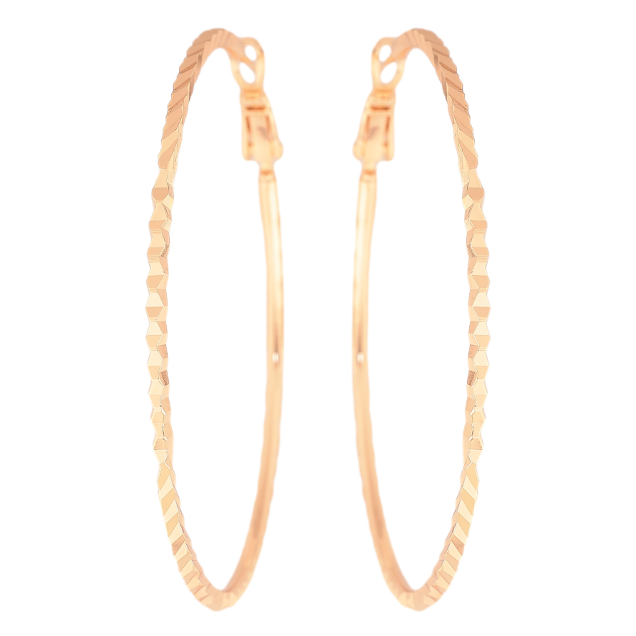 Сережки Xuping M&L колір 18K кільця (конго) "Декоративний візерунок" ø 5.5см фото №1