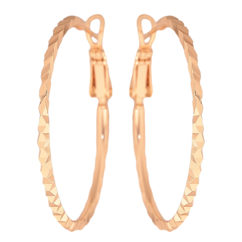 Сережки Xuping M&L колір 18K кільця (конго) "Декоративний візерунок" ø 3.5см фото №1