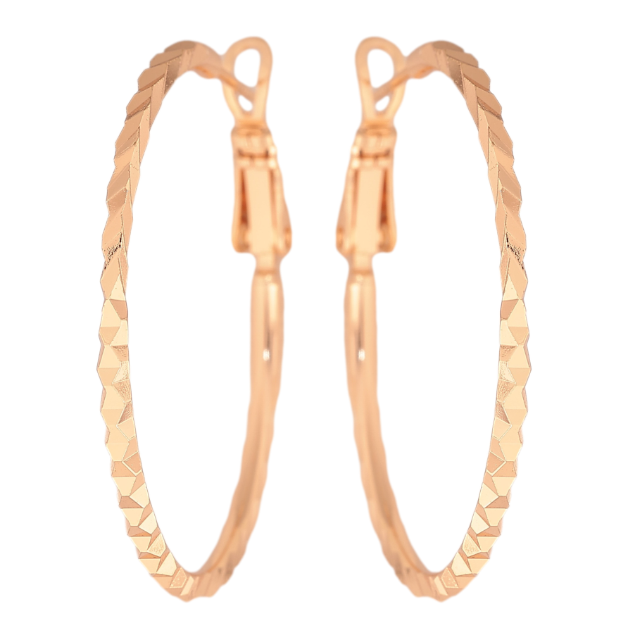 Сережки Xuping M&L колір 18K кільця (конго) "Декоративний візерунок" ø 3.5см фото №1