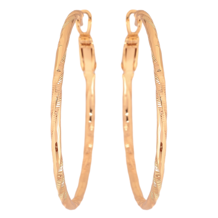 Сережки Xuping M&L колір 18K кільця (конго) "Декоративний візерунок" ø 4см фото №4 Сережки Xuping M&L колір 18K кільця (конго) "Декоративний візерунок" ø 4см фото №4