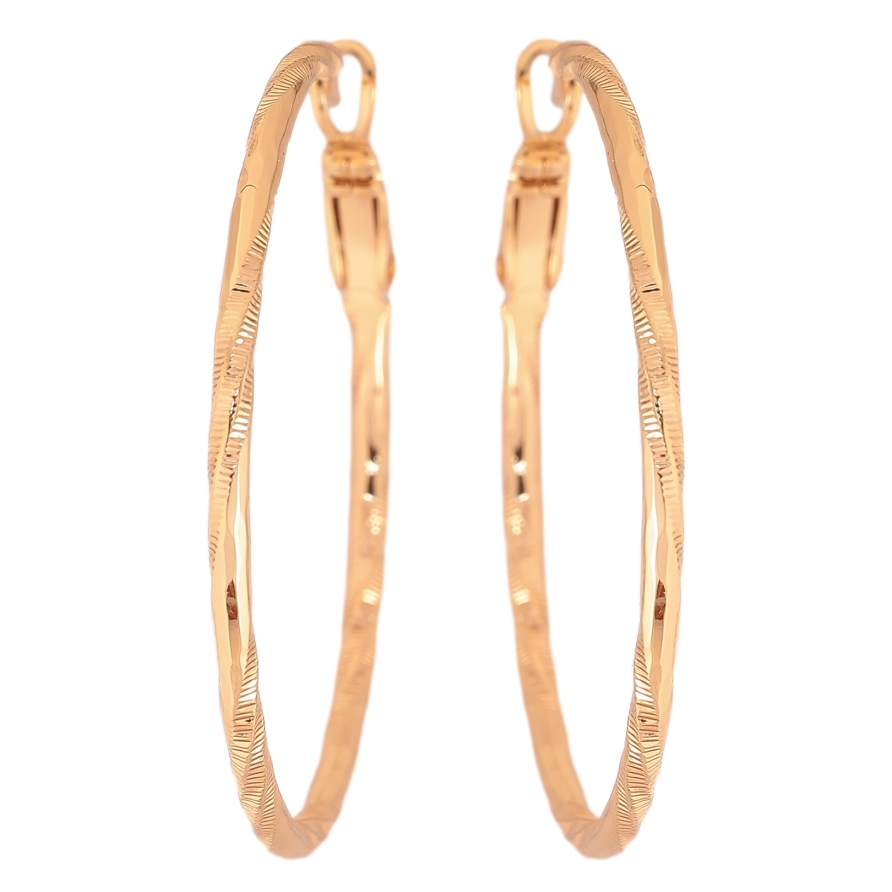 Сережки Xuping M&L колір 18K кільця (конго) "Декоративний візерунок" ø 4см фото №1 Сережки Xuping M&L колір 18K кільця (конго) "Декоративний візерунок" ø 4см фото №1