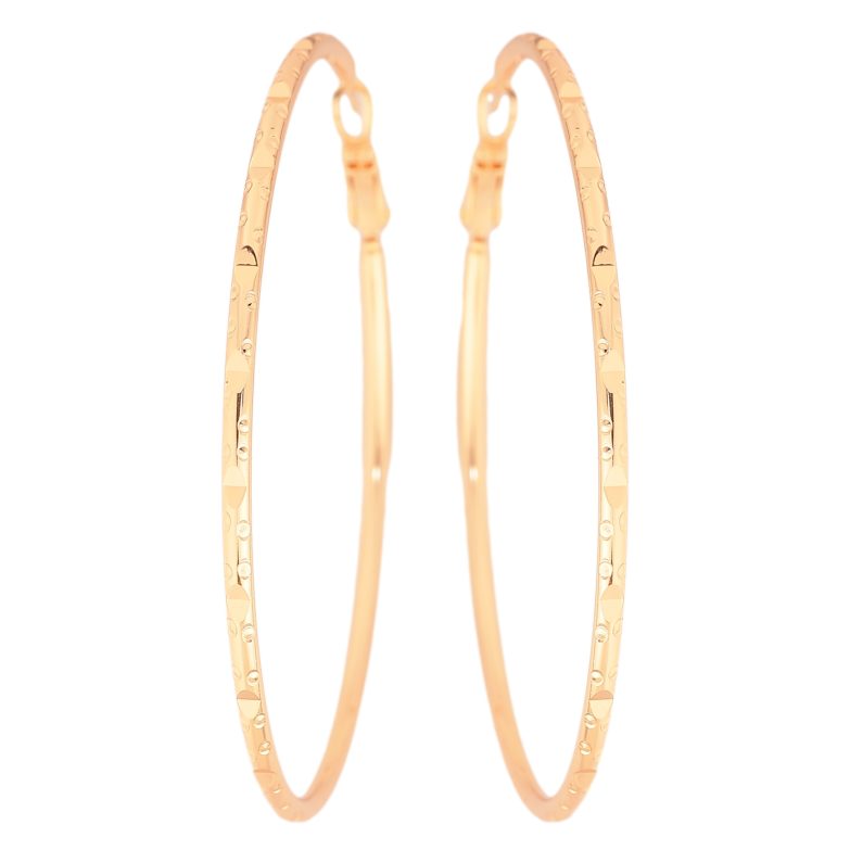 Сережки Xuping M&L колір 18K кільця (конго) "Декоративний візерунок" ø 6см фото №1 Сережки Xuping M&L колір 18K кільця (конго) "Декоративний візерунок" ø 6см фото №1