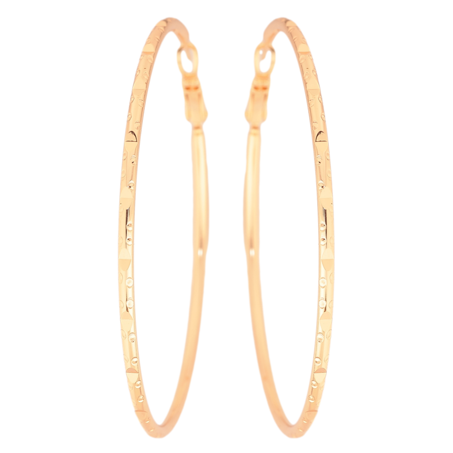 Сережки Xuping M&L колір 18K кільця (конго) "Декоративний візерунок" ø 6см фото №1 Сережки Xuping M&L колір 18K кільця (конго) "Декоративний візерунок" ø 6см фото №1