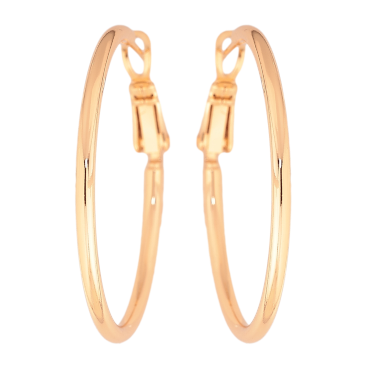 Серьги Xuping цвет позолота 18K кольца (конго) Классика ø 3.5см фото №2