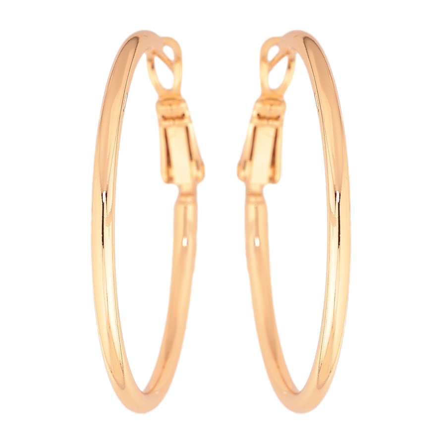 Серьги Xuping цвет позолота 18K кольца (конго) Классика ø 3.5см фото №1