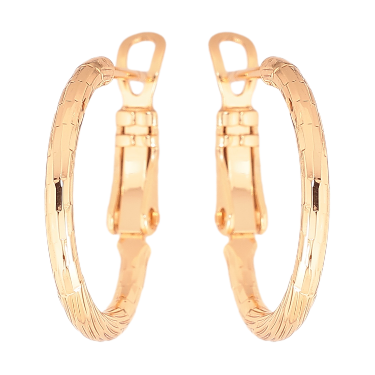 Сережки Xuping колір позолота 18K кільця (конго) декоративний візерунок ø 2см фото №19