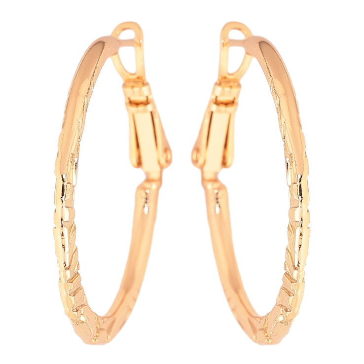 Сережки Xuping колір позолота 18K кільця (конго) декоративний візерунок ø 3см фото №17