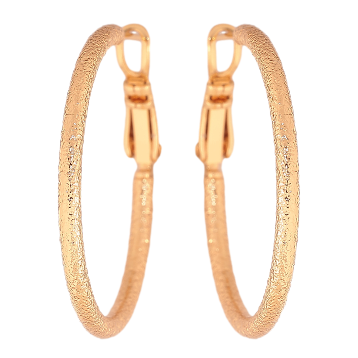 Сережки Xuping колір позолота 18K кільця (конго) декоративний візерунок ø 3см фото №8