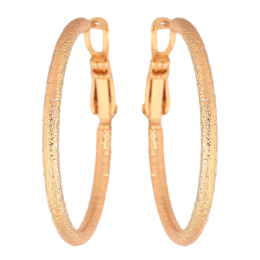 Сережки Xuping колір позолота 18K кільця (конго) декоративний візерунок ø 3см фото №1