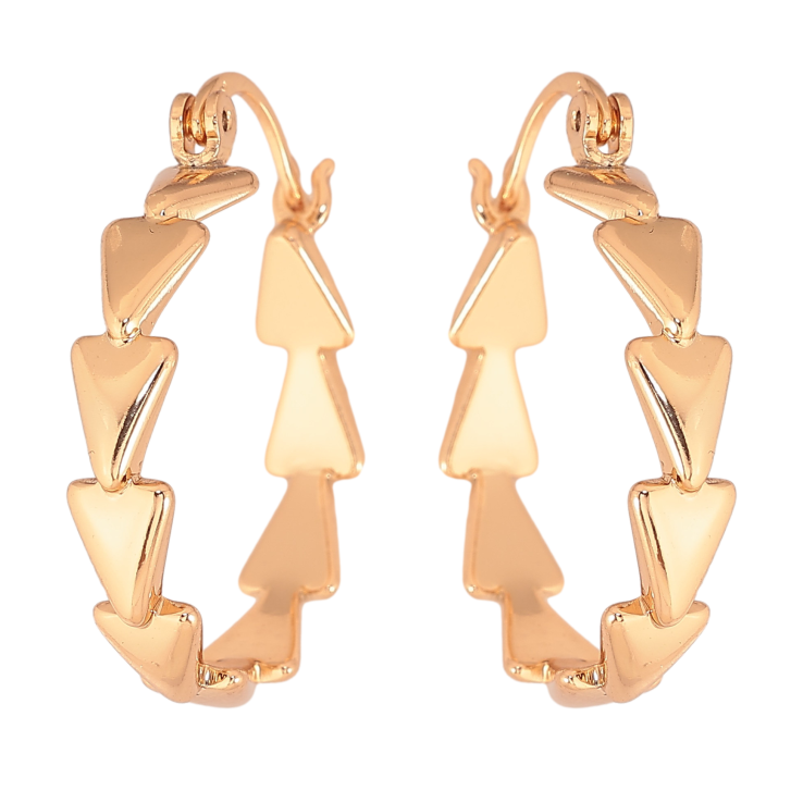 Сережки Xuping колір Позолота 18K кільця (конго) "Декоративний візерунок" ø 2.5см фото №14 Сережки Xuping колір Позолота 18K кільця (конго) "Декоративний візерунок" ø 2.5см фото №14