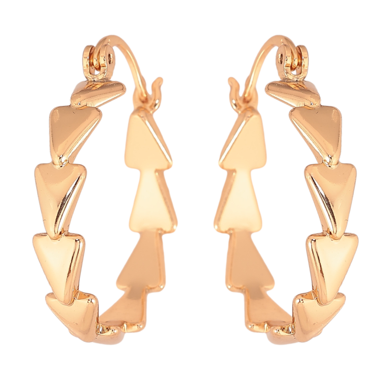 Сережки Xuping колір Позолота 18K кільця (конго) "Декоративний візерунок" ø 2.5см фото №6