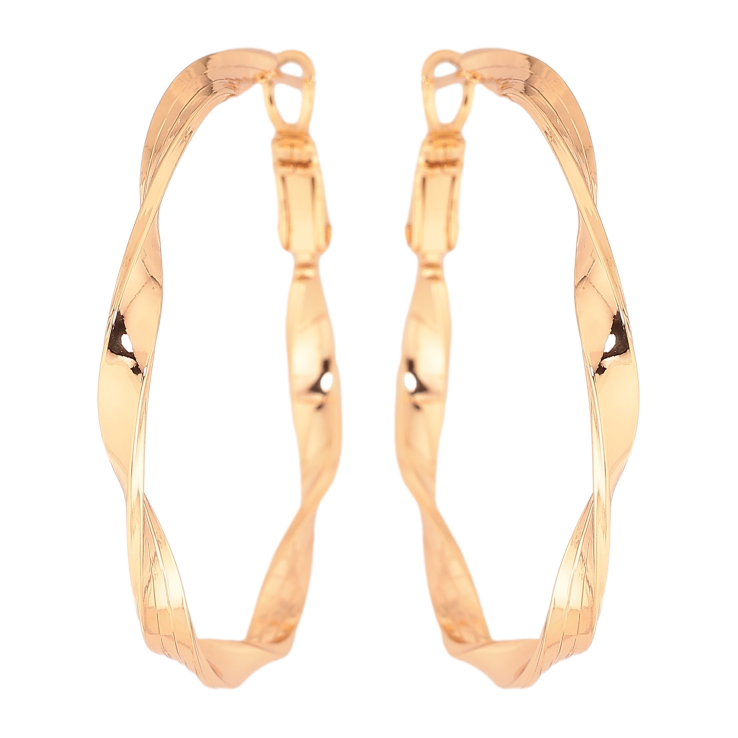 Серьги Xuping цвет Позолота 18K кольца (конго) "Декоративный узор" ø 4см фото №9