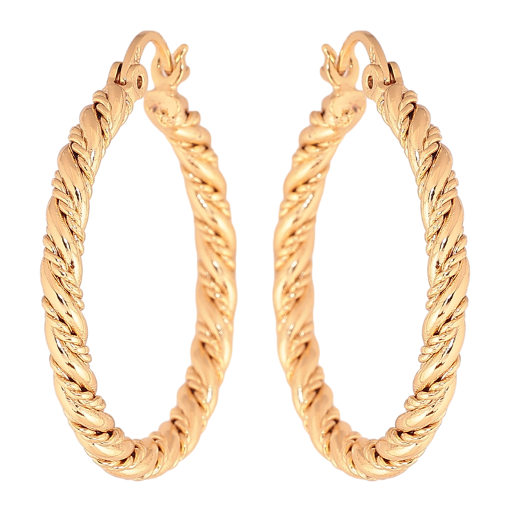 Сережки Xuping колір Позолота 18K кільця (конго) "Декоративний візерунок" ø 3см фото №23 Сережки Xuping колір Позолота 18K кільця (конго) "Декоративний візерунок" ø 3см фото №23