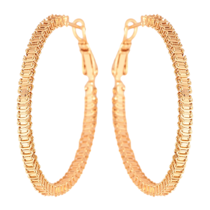 Сережки Xuping колір Позолота 18K кільця (конго) "Декоративний візерунок" ø 4см фото №25 Сережки Xuping колір Позолота 18K кільця (конго) "Декоративний візерунок" ø 4см фото №25