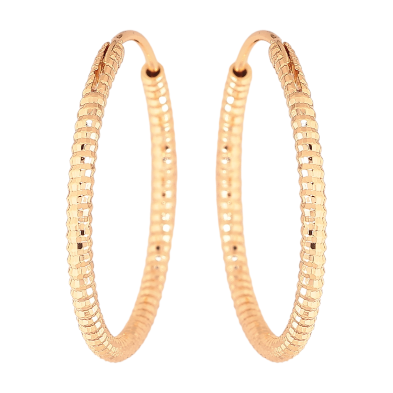 Сережки Xuping колір Позолота 18K кільця (конго) "Декоративний візерунок" ø 2.7см фото №9