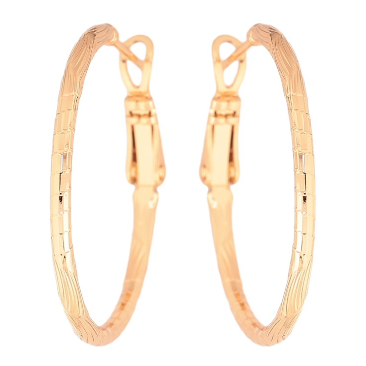 Сережки Xuping колір Позолота 18K кільця (конго) "Декоративний візерунок" ø 3см фото №22 Сережки Xuping колір Позолота 18K кільця (конго) "Декоративний візерунок" ø 3см фото №22