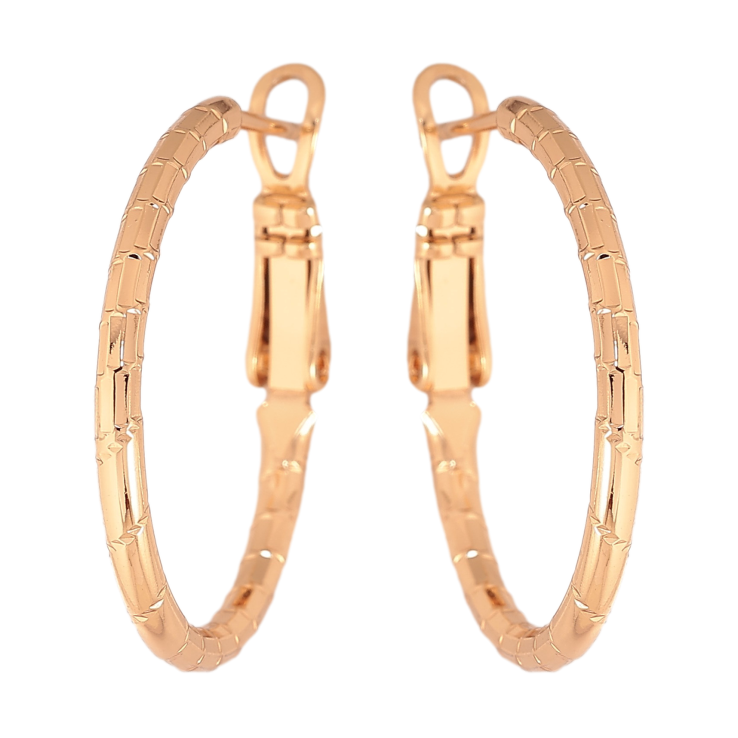 Сережки Xuping колір Позолота 18K кільця (конго) "Декоративний візерунок" ø 2.5см фото №17 Сережки Xuping колір Позолота 18K кільця (конго) "Декоративний візерунок" ø 2.5см фото №17