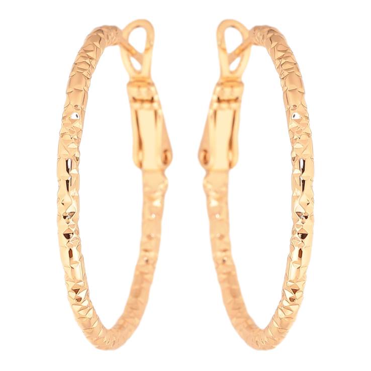 Сережки Xuping колір Позолота 18K кільця (конго) "Декоративний візерунок" ø 3см фото №16 Сережки Xuping колір Позолота 18K кільця (конго) "Декоративний візерунок" ø 3см фото №16