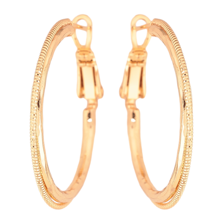 Сережки Xuping колір Позолота 18K кільця (конго) "Декоративний візерунок" ø 3см фото №18 Сережки Xuping колір Позолота 18K кільця (конго) "Декоративний візерунок" ø 3см фото №18