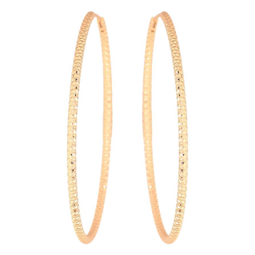 Серьги Xuping цвет Позолота 18K кольца (конго) "Декоративный узор" ø 5.5см фото №1