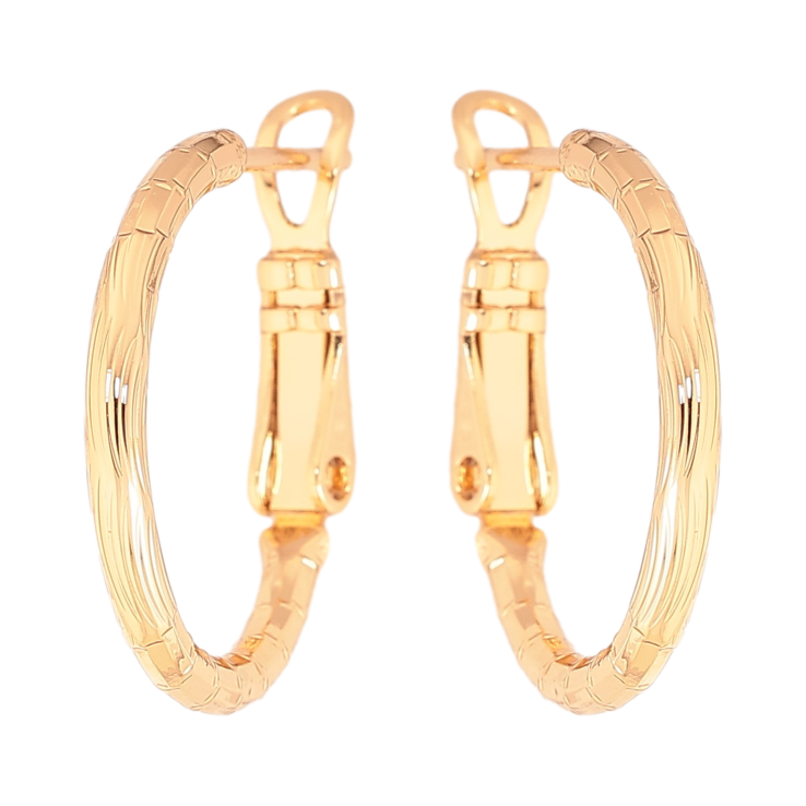 Сережки Xuping колір Позолота 18K кільця (конго) "Декоративний візерунок" ø 2см фото №17 Сережки Xuping колір Позолота 18K кільця (конго) "Декоративний візерунок" ø 2см фото №17