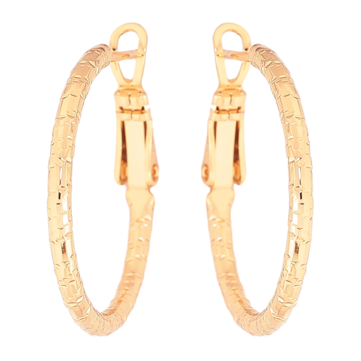 Сережки Xuping колір Позолота 18K кільця (конго) "Декоративний візерунок" ø 2.5см фото №14 Сережки Xuping колір Позолота 18K кільця (конго) "Декоративний візерунок" ø 2.5см фото №14