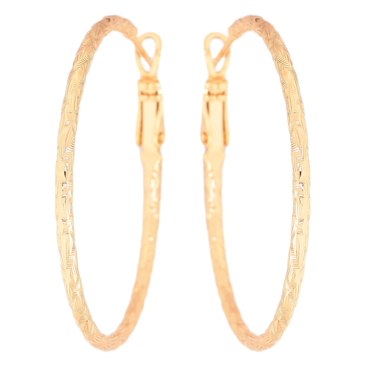 Сережки Xuping колір Позолота 18K кільця (конго) "Декоративний візерунок" ø 4см фото №23 Сережки Xuping колір Позолота 18K кільця (конго) "Декоративний візерунок" ø 4см фото №23