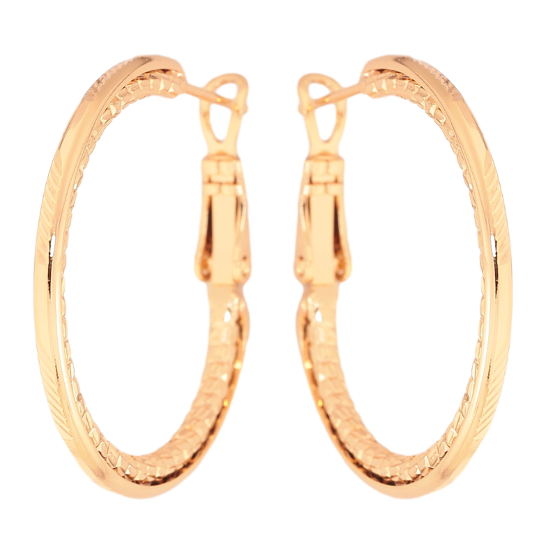 Сережки Xuping колір Позолота 18K кільця (конго) "Декоративний візерунок" ø 3см фото №24 Сережки Xuping колір Позолота 18K кільця (конго) "Декоративний візерунок" ø 3см фото №24