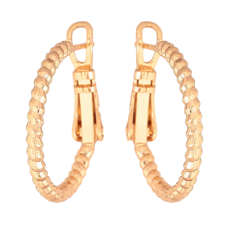 Сережки Xuping колір Позолота 18K кільця (конго) "Декоративний візерунок" ø 2см фото №16 Сережки Xuping колір Позолота 18K кільця (конго) "Декоративний візерунок" ø 2см фото №16