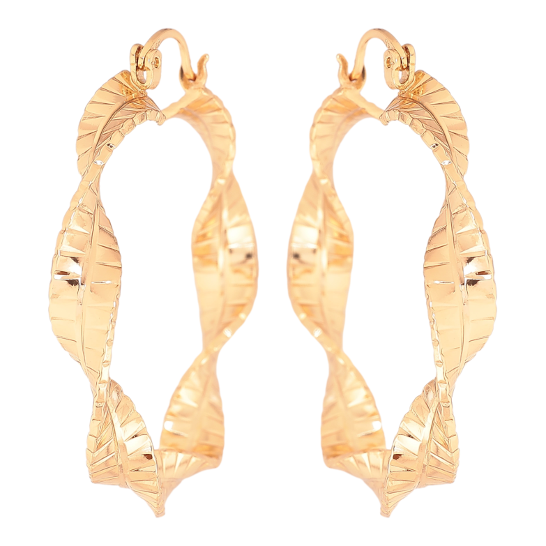 Сережки Xuping колір Позолота 18K кільця (конго) "Декоративний візерунок" ø 4см фото №23 Сережки Xuping колір Позолота 18K кільця (конго) "Декоративний візерунок" ø 4см фото №23